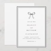 Save the Date | Coquette Bow Wedding Announcement (Devant / Derrière)