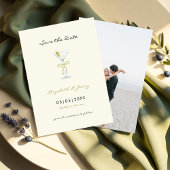 Save The Date Coquette Martini Bow manuscrite Enregistrer la dat