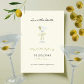 Save The Date Coquette Martini Bow manuscrite Enregistrer la dat