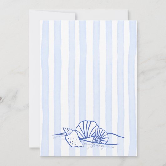 Save The Date Coquillages bleu poire à main ondulé mariage de la (Dos)