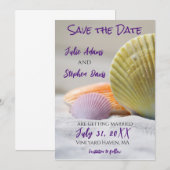 Save The Date Coquillages Colorés (Devant / Derrière)