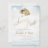 Save The Date Coquillages D'Aquarelle, Mer Enregistrer La Date (Devant)