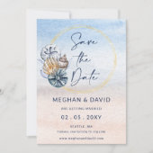 Save The Date Coquillages Rustiques Océan Sea Summer Beach Photo (Devant)