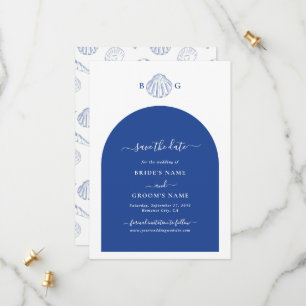 Save The Date Coquilles Saint-Jacques Bleues Mariage sur la Plag
