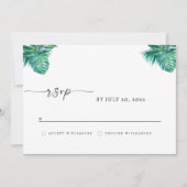 Save The Date CORA Tropical Beach Leaf RSVP (Devant)