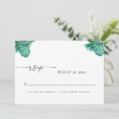 Save The Date CORA Tropical Beach Leaf RSVP (Debout devant)