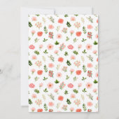 Save The Date Corail Floral Roses rouges Mariage (Dos)