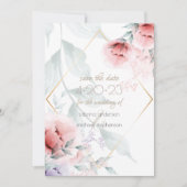 Save the date | Corail/Lilac Aquarelle Peony (Devant)