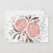 Save The Date Coral Aquarelle Rose Floral Mariage (Dos)