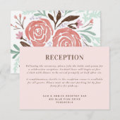 Save The Date Coral Aquarelle Rose Floral Mariage (Devant / Derrière)