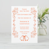 Save The Date Coral Bells Scrollwork Design Mariage (Debout devant)