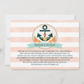 SAVE THE DATE CORAL ET MARINE BLUE ANCRE NAUTIQUE ENREGISTRER LA (Dos)