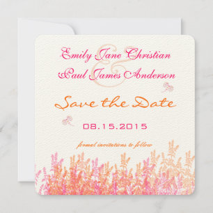 Save The Date Coral & Fleur rose Fleur d'abeille Mariage Enregis