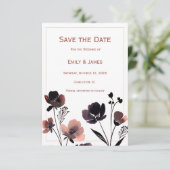 Save The Date Coral Floral Wedding (Debout devant)