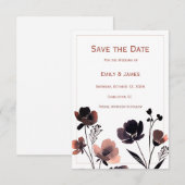 Save The Date Coral Floral Wedding (Devant / Derrière)
