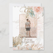 Save The Date Coral Pampas rose Mariage PHOTO (Devant)