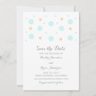 Save The Date Coral Turquoise Confetti Enregistrer la date Invit