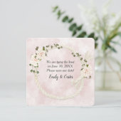 Save The Date Corde blanche avec bouquets d'hortensias (Debout devant)