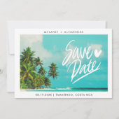 Save The Date Costa Rica Beach Destination Mariage Enregistrer l (Devant)