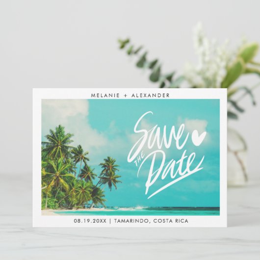 Save The Date Costa Rica Beach Destination Mariage Enregistrer l (Debout devant)