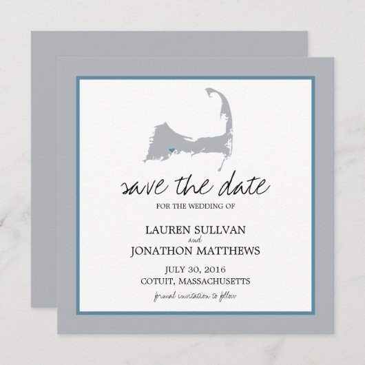 Save The Date Cotuit Cape Cod Wedding Enregistrer la date (Devant / Derrière)
