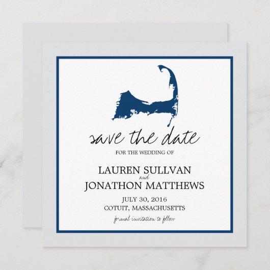 Save The Date Cotuit Cape Cod Wedding Enregistrer la date (Devant / Derrière)