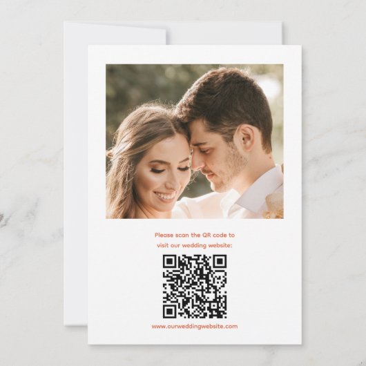 Save The Date Coucher de soleil italien tendance Orange Qr Code  (Dos)