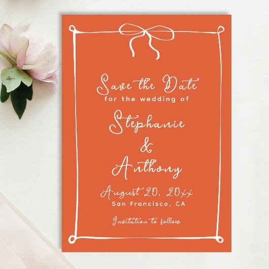 Save The Date Coucher de soleil italien Whimsical avec Mariage b