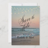 Save The Date Coucher de soleil sur la plage,Guirlande Lumineuse (Devant)