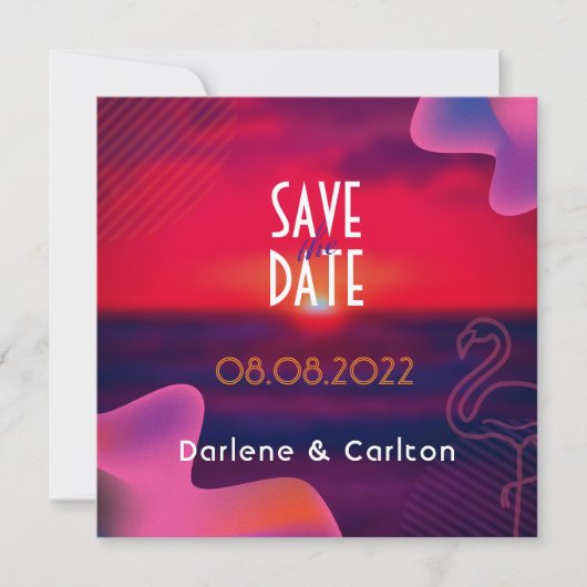 Save The Date Coucher de soleil violet vibrant sur mesure (Devant)