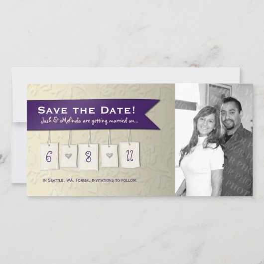 Save The Date Couleur ajustable : do-it-yourself enregistrer la (Devant)