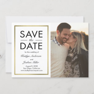 Save The Date Couleur Chic Modifiable Bordure Enregistrer la car