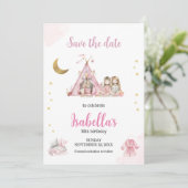 Save The Date Couleur d'aquarelle de la fête du pyjama (Debout devant)