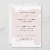 Save The Date Couleur d'aquarelle rose pâle simple et élégant (Dos)