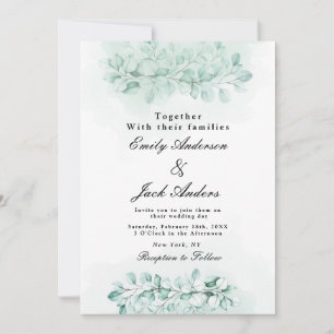 Save The Date couleur d'eau élégante eucalyptus moderne ressort