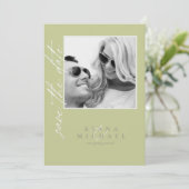 Save The Date Couleur Eucalyptus Tones Mariage Vert Vert ID901 V (Debout devant)