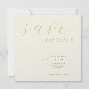 Save The Date Couleur ivoire Minimaliste Moderne Professionnel U