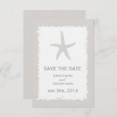 Save The Date Couleur Personnalisée Starfish Beach Wedding Enreg (Devant / Derrière)