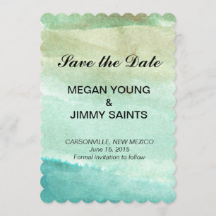 Save The Date couleur verte abstraite de l'aquarelle enregistrer