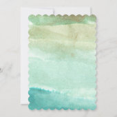 Save The Date couleur verte abstraite de l'aquarelle enregistrer (Dos)