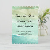 Save The Date couleur verte abstraite de l'aquarelle enregistrer (Debout devant)