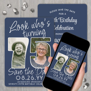 Save The Date Couleurs DIY • Joyeux 75e Anniversaire 2 Photos