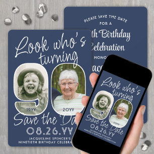 Save The Date Couleurs DIY • Joyeux 90e Anniversaire 2 Photos