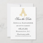 Save The Date COULEURS ÉDITABLES AA Monogramme AA Crest (Devant)
