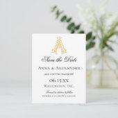 Save The Date COULEURS ÉDITABLES AA Monogramme AA Crest (Debout devant)