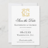 Save The Date COULEURS ÉDITABLES GK Monogramme KG Monogramme Inv (Devant)