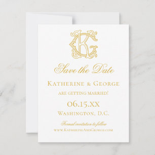 Save The Date COULEURS ÉDITABLES GK Monogramme KG Monogramme Inv