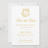 Save The Date COULEURS ÉDITABLES JG Monogramme GJ Monogramme Inv (Devant)