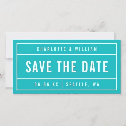 Save The Date Couleurs modifiables Gras ordonné moderne Enregist (Devant)