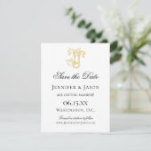 Save The Date COULEURS MODIFIABLES JJ Monogram JJ Mariage de log (Debout devant)
